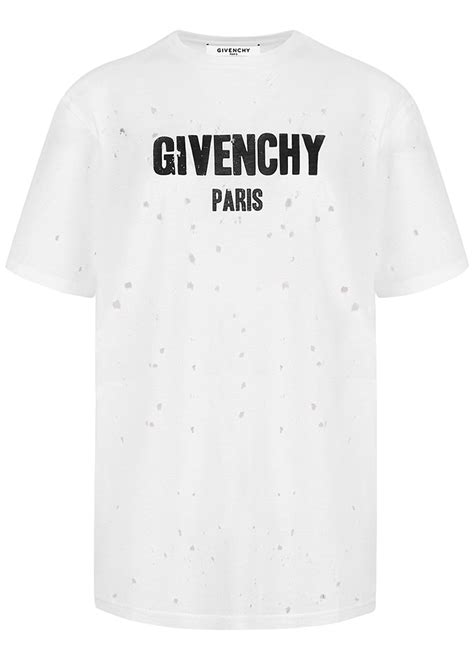 white givenchy paris t shirt|givenchy t shirt with holes.